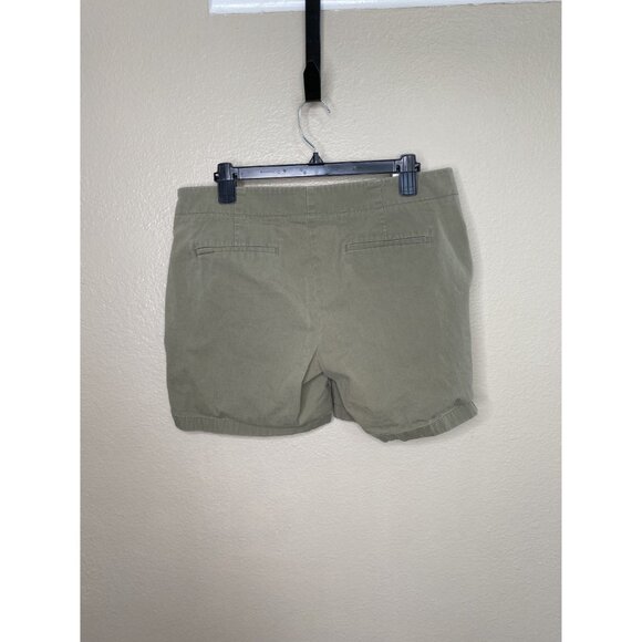J.Crew Womens green Stretch shorts 10 cotton pull on buttons pockets summer‎ - Picture 3 of 7